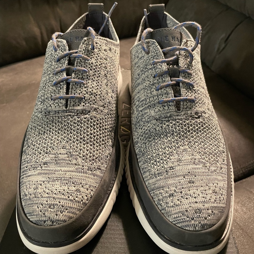 **SOLD** COLE HAAN 2 ZEROGRAND STUTOXWR MENS 10.5M WR BLUE/SLEET KNIT